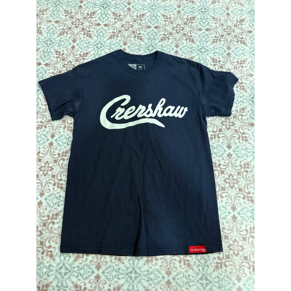 The Marathon Clothing Crenshaw T-Shirt Navy Blue Nipsey Hussle TMC Mens Medium